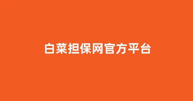 白菜担保网平台